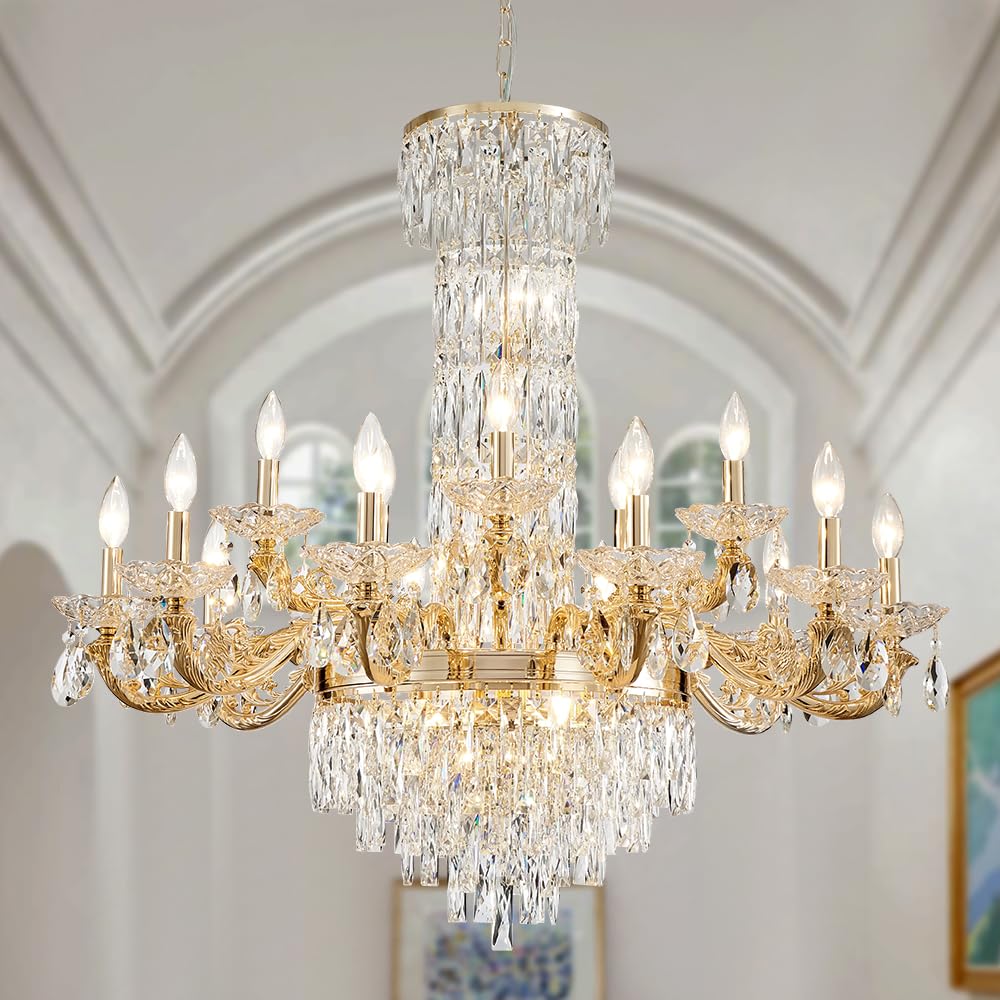 ナンバーナイン　カプセルライト　ゴールド LIZZTREE Gold Crystal Contemporary Chandelier Foyer Entryway